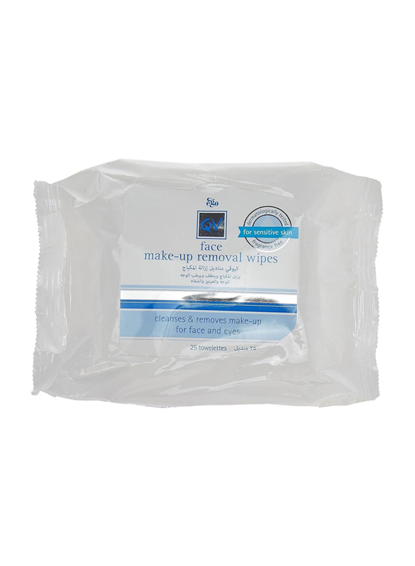 Ego 25-Sheets QV Face Makeup Removal Wipes, White