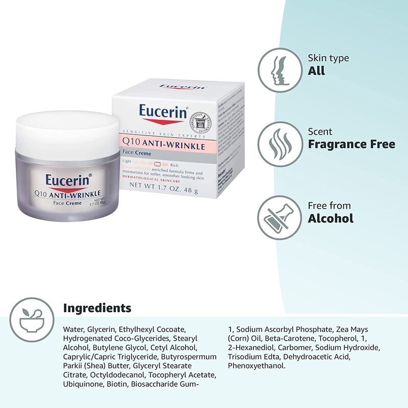 Eucerin Q10 Anti-Wrinkle Face Cream, 48gm