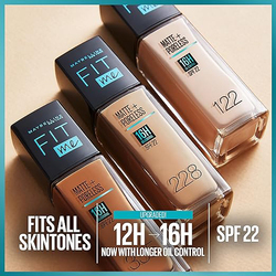 Maybelline New York Fit Me Matte & Poreless Foundation 16h Oil Control with SPF 22, 123, Beige