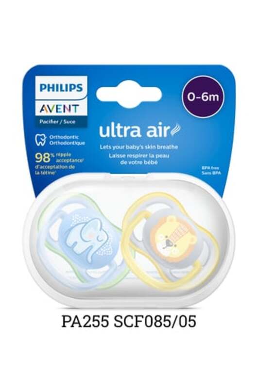 Philips Avent Ultra Air Freeflow Sthr Elep/Owl 0-6M Mixed X2