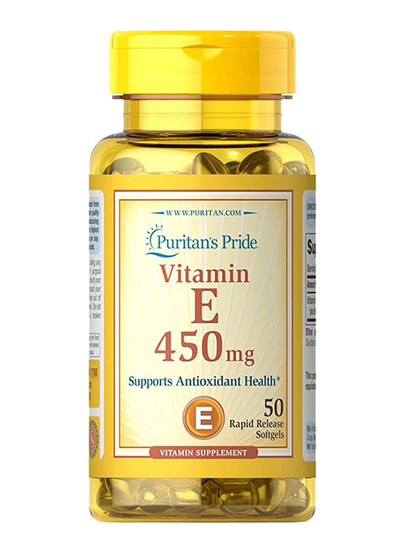 Puritans Pride Vitamin E 1000 IU Supplement, 50 Softgels