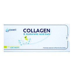 QWELL COLLAGEN HYALURONIC ACID GUM MINT TAB 10S