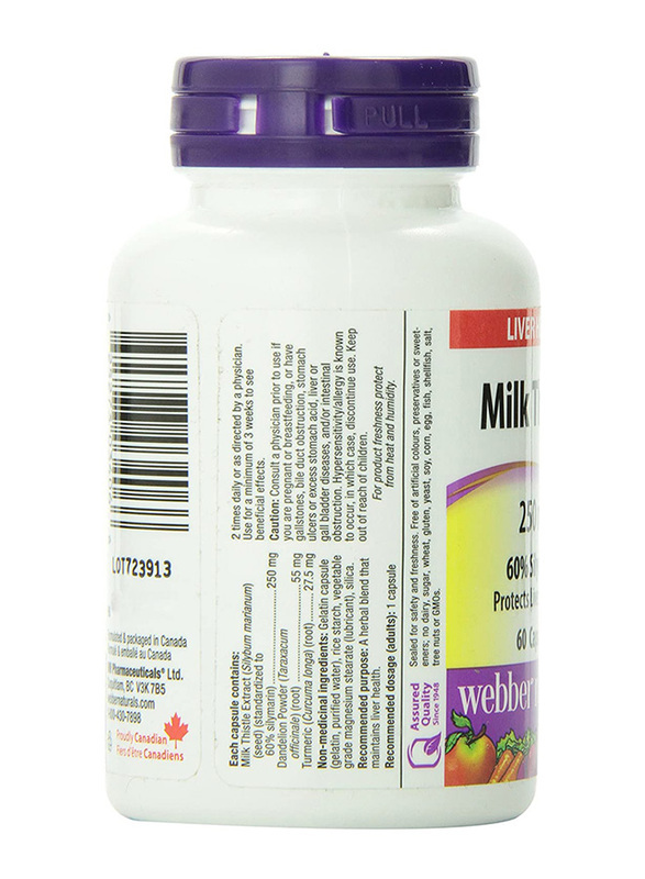 Webber Naturals Milk Thistle Extract, 60 Capsules