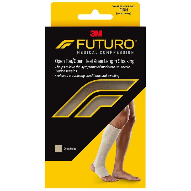 

Futuro Therapeutic Open Toe Knee Length Stockings One Pair