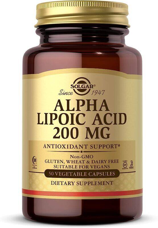 

Solgar Alpha Lipoic Acid Dietary Supplement, 200mg, 50 Capsules