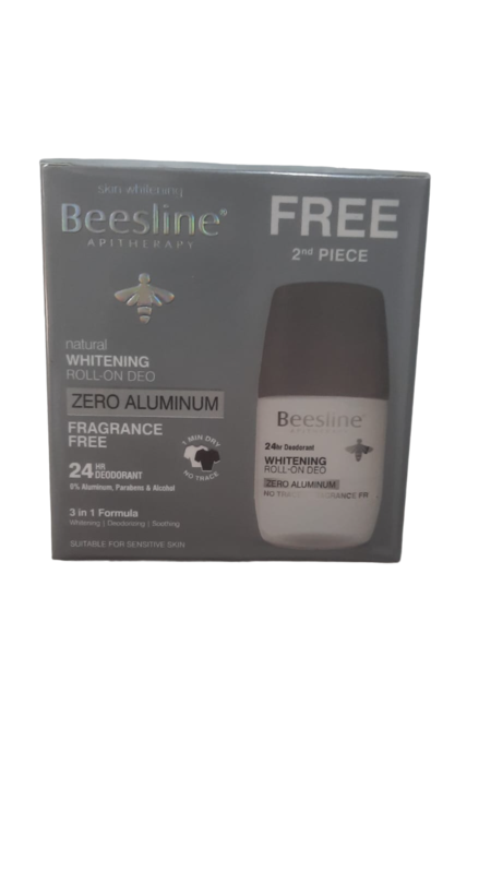 

Beesline Whitening Roll On Deo Zero Aluminium 24 Hr Frag Free (1+1 Free )