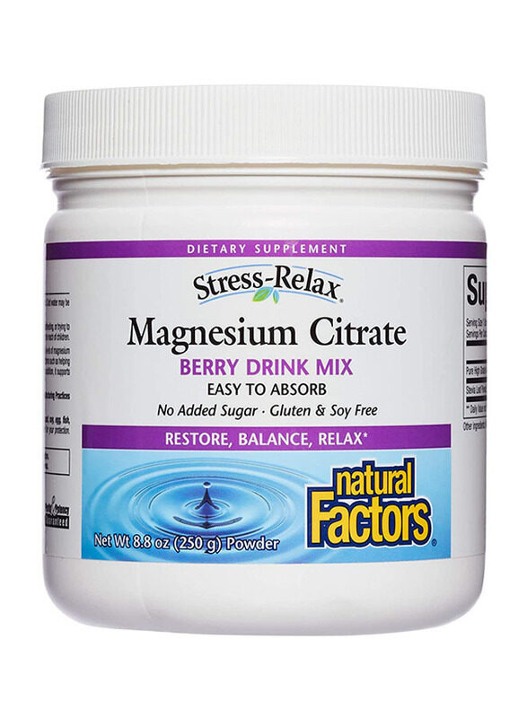 

Natural Factors Berry Mix Magnesium Citrate Powder, 300mg, 250gm