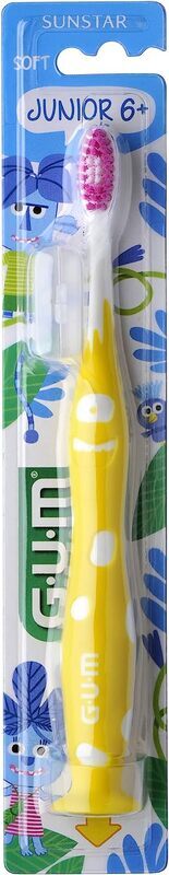 Gum Sunstar Junior Soft Bristle Toothbrush, Assorted Colours, 1 Piece