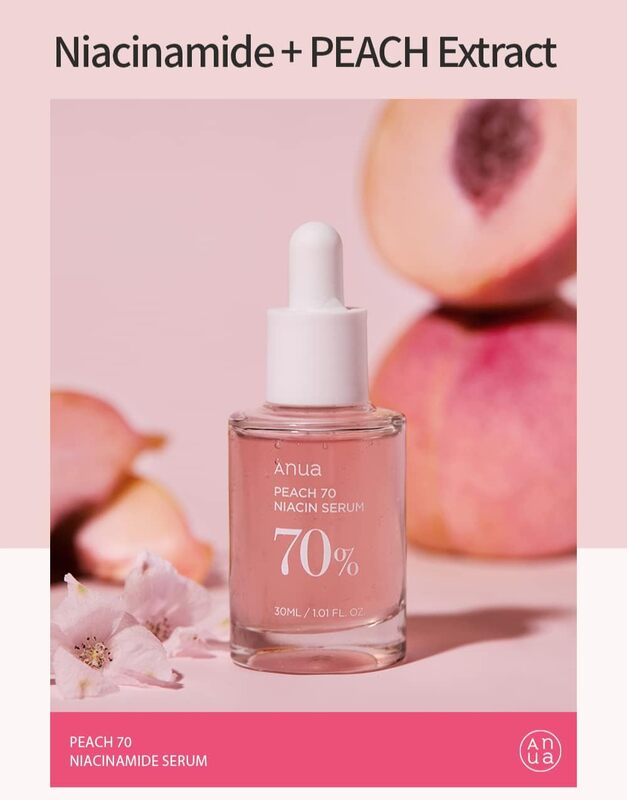 ANUA Peach 70% Niacinamide Serum brightening hydrating face serum hyperpigmentation treatment reducing melanine daily clean beauty, 30 ml