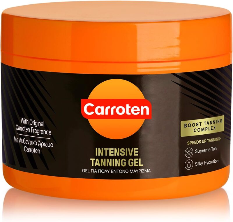 Carroten Intensive Tanning Gel SPF0 - Exceptional, Rich, and Instant Tanning Result - with Sesame Oil and Calendula Extract, 150 ML