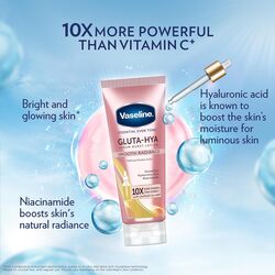 Vaseline Essential Even Tone Body Lotion Smooth Radiance, Gluta-Hya Serum Burst, 10X More Powerful than Vitamin C, Deeply Moisturising, 200ml