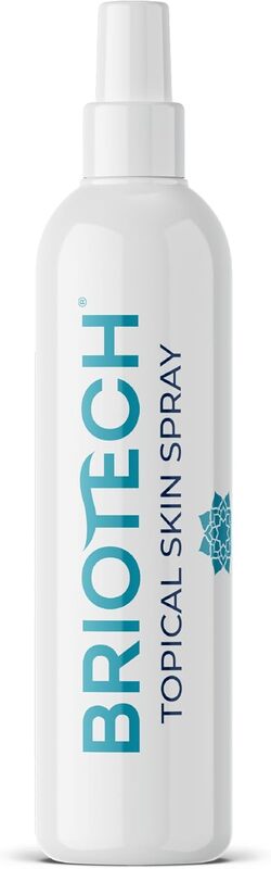 BRIOTECH Topical Skin Spray, Hypochlorous Acid Spray for Body & Face, Eyelid Cleanser, HOCl Facial Mist, Support Against Irritation, Calm Redness, Soothe Foot & Scalp, Packaging May Vary, 3.4 oz, 1 ct