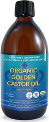 QUEEN OF THE THRONES Organic Golden Castor Oil - 500mL (16.91 Fl Oz (Pack of 1)), 100% Pure & Expeller Pressed for Hair, Skin & Digestion, Hexane Free, USDA Certified