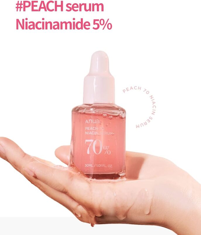 ANUA Peach 70% Niacinamide Serum brightening hydrating face serum hyperpigmentation treatment reducing melanine daily clean beauty, 30 ml