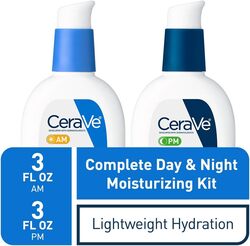 CeraVe Facial Moisturizing Lotion 3 Fl Oz (Pack of 2) AM/PM Bundle (Packaging may vary)