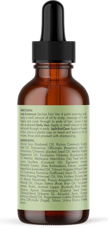 Mielle Organics MIELLE - ROSEMARY MINT, SCALP & HAIR OIL, INFUSED W/BIOTIN & ENCOURGES GROWTH, For daily use, SCALP TREATMENT, SPLIT END CARE & SCALP and STRENGTHENING OIL - Package may vary