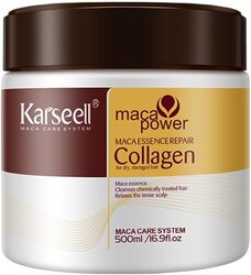 Karseell Collagen Maca Hair Treatment Deep Repair Conditioning Hair Mask Argan Oil Coconut Oil Essence for Dry Damaged Hair All Hair Types 16.90 Fl oz 500ml