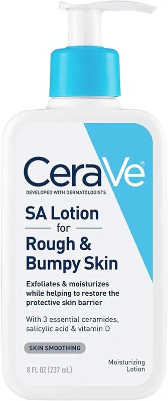 

CeraVe SA Lotion for Rough & Bumpy Skin, Vitamin D, Hyaluronic Acid, Lactic Acid & Salicylic Acid Lotion, Fragrance Free & Allergy Tested, 8 Ounce