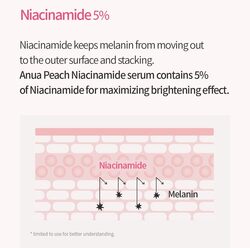 ANUA Peach 70% Niacinamide Serum brightening hydrating face serum hyperpigmentation treatment reducing melanine daily clean beauty, 30 ml