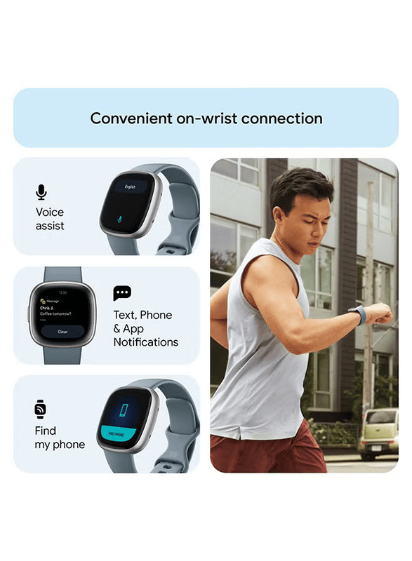 Fitbit Versa 4, Health & Fitness Smartwatch with Built-in GPS and Up To 6+ Days Battery Life, 6-months Premium Membership Included,  compatible with Android and iOS Waterfall Blue