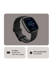 Fitbit Versa 4 1.58 Inch Smartwatch, Bluetooth + GPS, Black