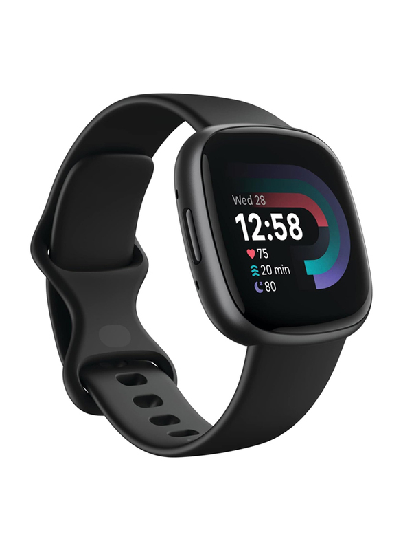 Fitbit Versa 4 1.58 Inch Smartwatch, Bluetooth + GPS, Black