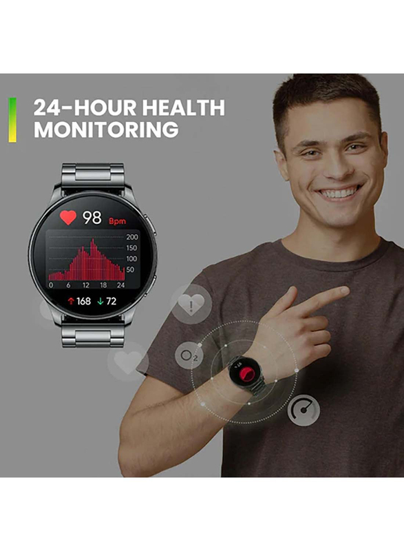 Amazfit Pop 3R 1.43 Inch Smartwatch, Bluetooth Calling and AI Voice Assistance, Silver