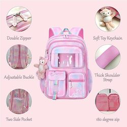 Cute & Comfortable Elementary School Bag for Girls, Pink