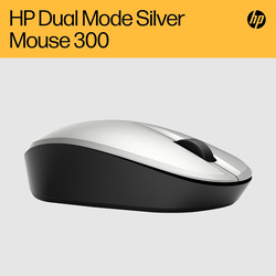 HP 300 Dual Mode Wireless Optical Mouse, Silver