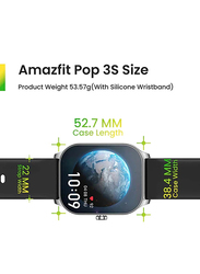 Amazfit Pop 3S Ultra-Large 1.96 Inch Smartwatch, Bluetooth Phone Calls, Silver