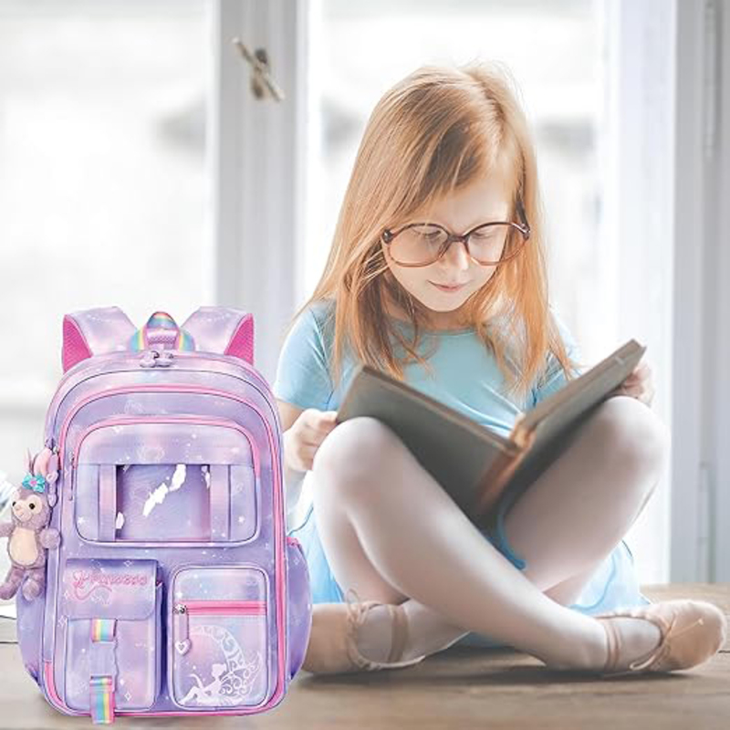 Cute & Comfortable Elementary School Bag for Girls, Purple
