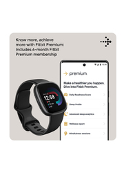 Fitbit Versa 4 1.58 Inch Smartwatch, Bluetooth + GPS, Black