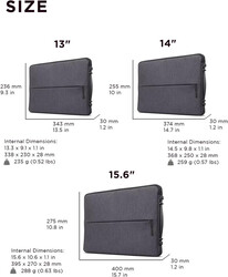 Lenovo Urban Laptop Sleeve for 15.6" Notebook, Water Resistant, Soft Padded Compartments, Accessory Storage, Reinforced Rubber Corners, Extendable Handle, GX40Z50940, Charcoal Grey