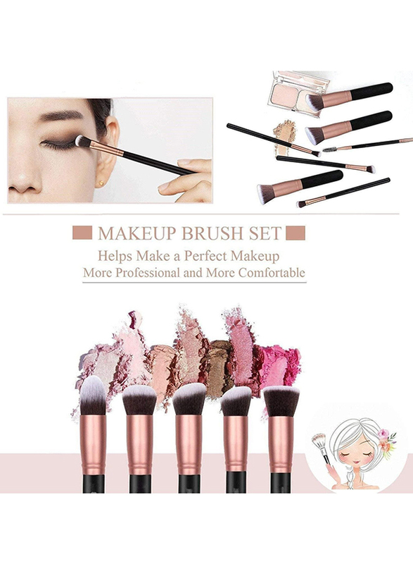 MMG Professional Makeup Brush Set, 14 Pieces, Black