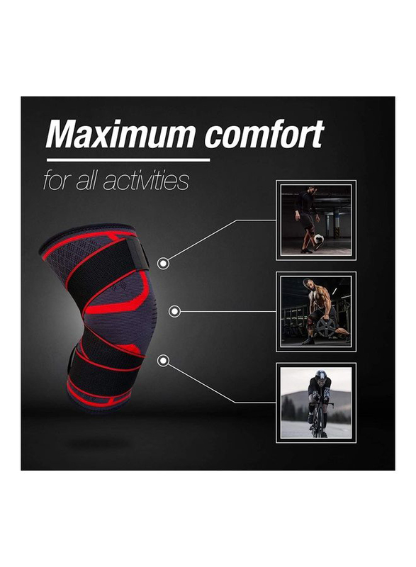 MMG Adjustable Compression Knee Support Brace, Large, Multicolour
