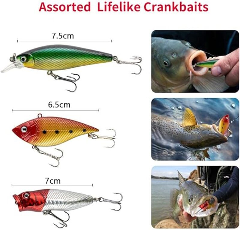 Plastic Baits Fish Hooks Sharp Luminous Fishing Lures Crankbaits (Green  Trumpet)