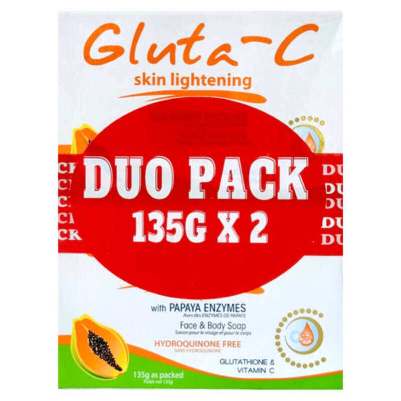 

Original Gluta C Intensive Whitening With Papaya Face And Body Soap, pack Of 2, 135g Each