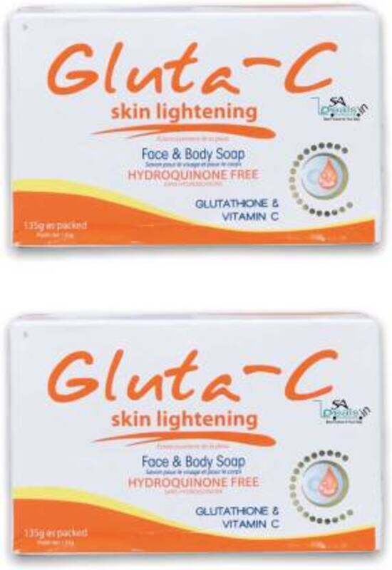 

Glutathione skin whitening soap, Gluta C Intensive Whitening Face And Body Soap, Pack of 2, 135g Each 2 of 135 g