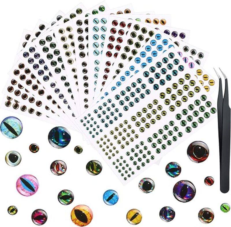 

Generic 2196 Pieces Fishing Lure Eyes 3D Artificial Fishing Eyes with 1 Piece Tweezer for Fishing Lure Fishing Baits DIY Accesssory, 3 mm, 4 mm, 5 mm, 6 mm