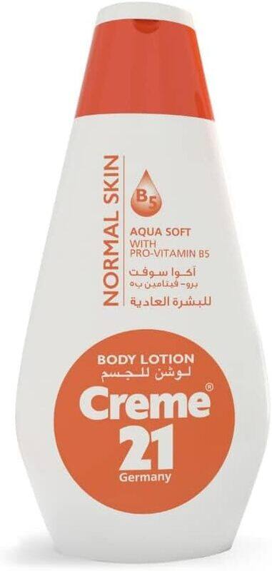 

Creme 21 AquaSoft Body Lotion, All Season, 5 Moisturizers, Vit E & B5, 400ml for Hands, Face & Body