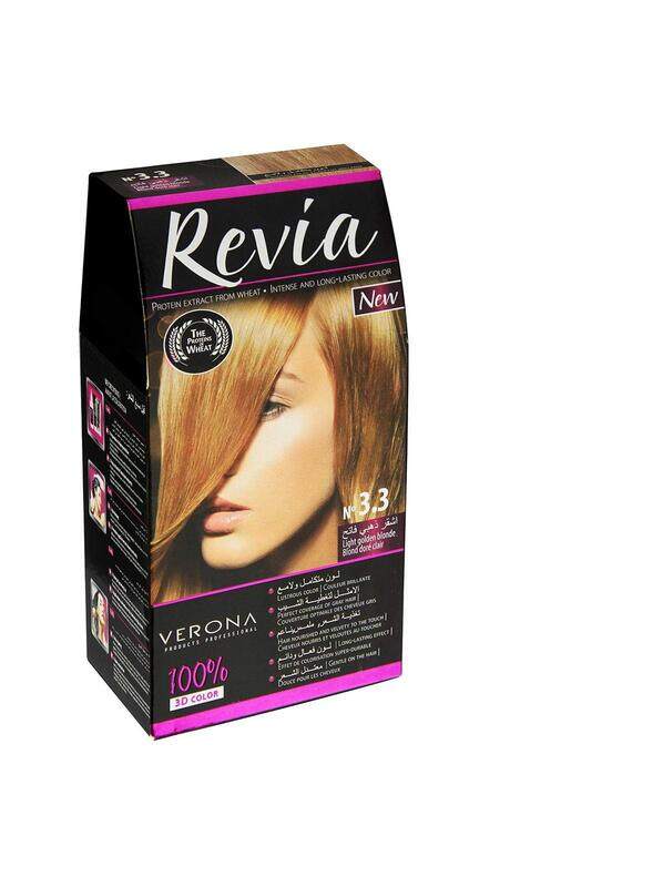 

REVIA PERMANENT 3D HAIR COLOR NO.3.3,LIGHT GOLDEN BLONDE