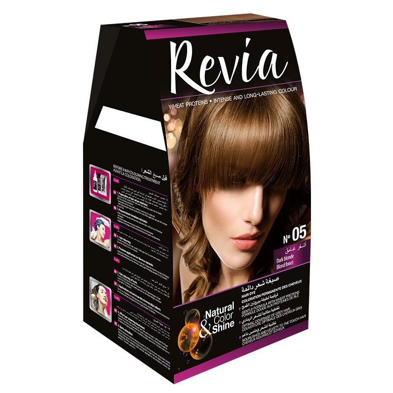 

REVIA PERMANENT 3D HAIR COLOR NO. 05 , DARK BLONDE