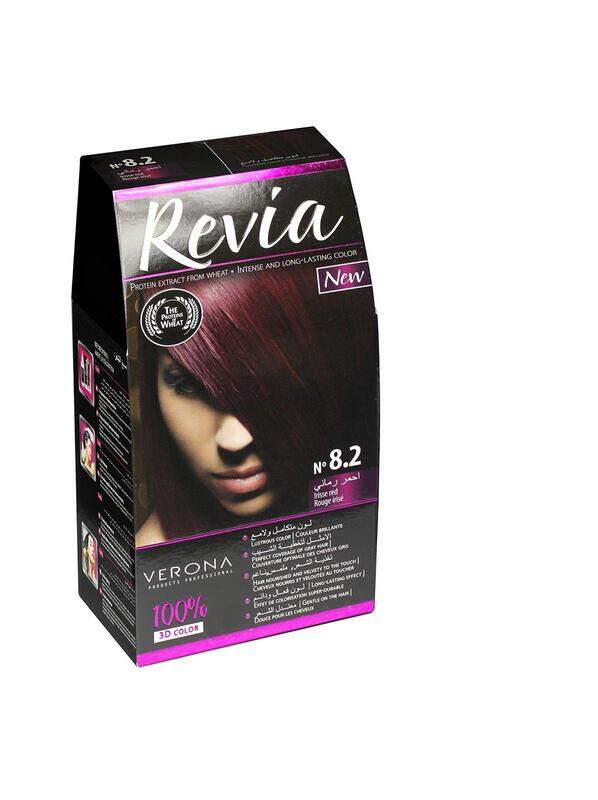 

Revia Permanent 3D Hair Color NO. 8.2, Irisse Red