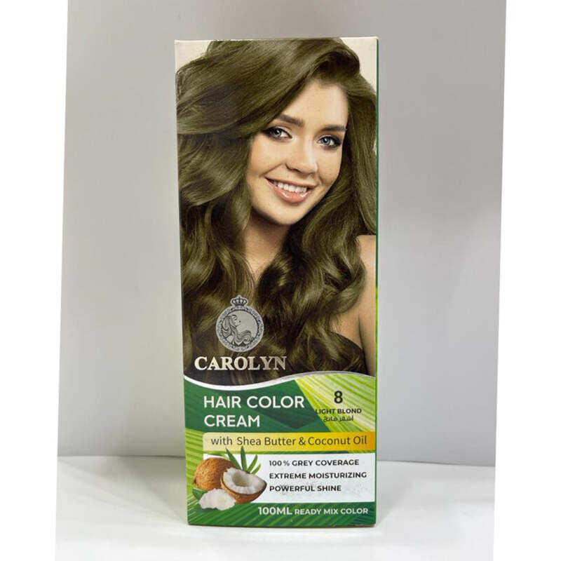 

Carolyn Hair Color Cream With Shea Butter & Coconut Oil, 8 Light Blond