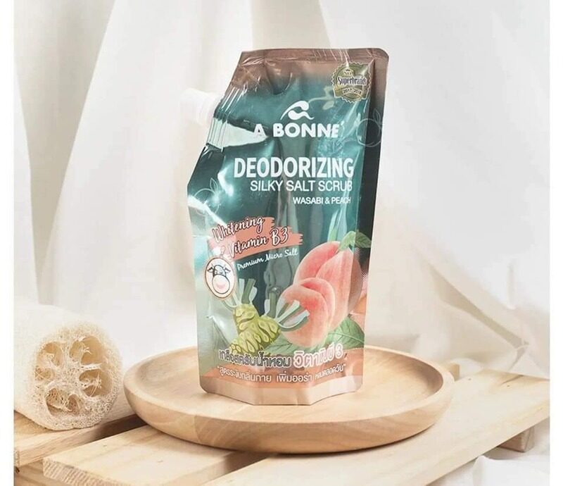 

A BONNE Deodorizing Silky Salt Scrub Wasabi & Peach