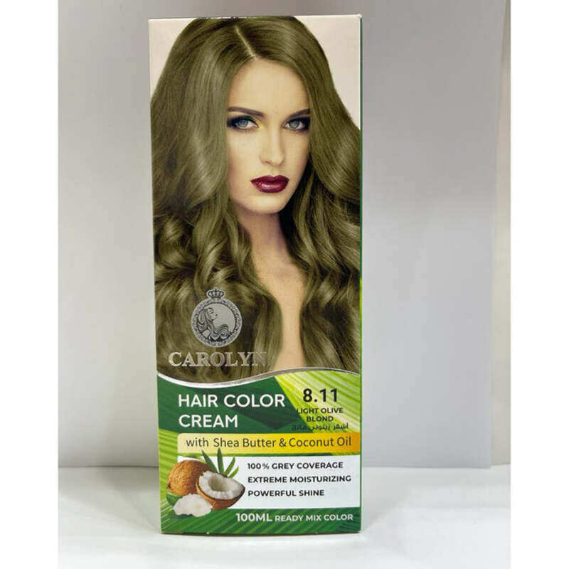 

Carolyn Hair Color Cream With Shea Butter & Coconut Oil, 8.11 Light Olive Blond