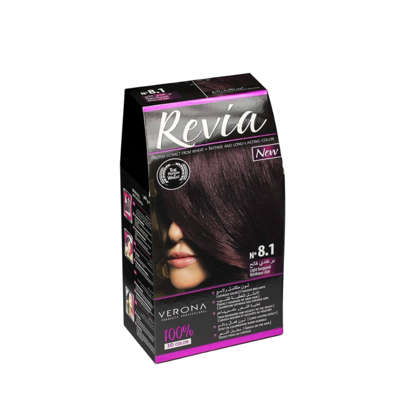 

Revia Permanent Hair Dye color NO.8.1, Light Burgundi
