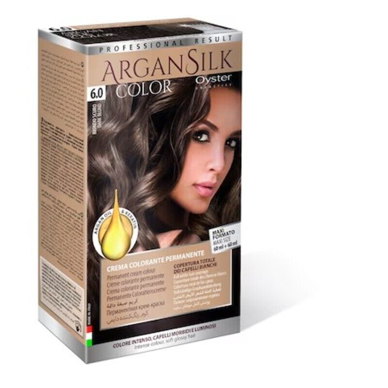 

Argan Silk hair color by Oyster Permanent hair dye Cosmetics 6.0 Blond Inchis