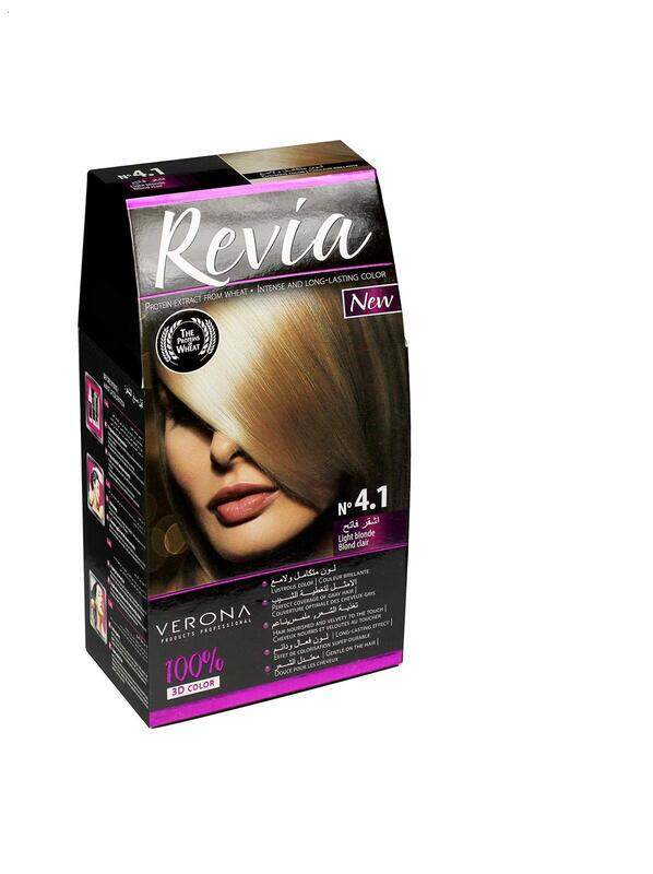 

Revia Permanent 3D Hair Color NO. 4.1, Light Blonde