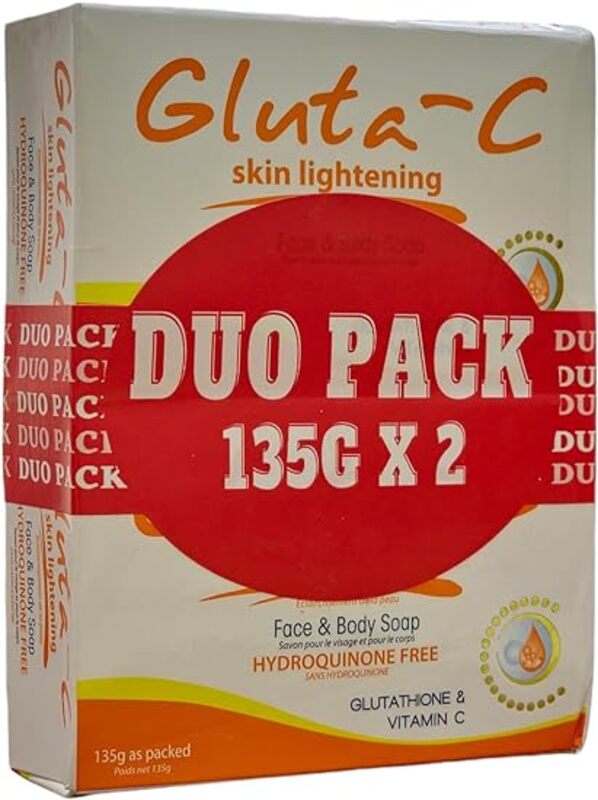 

Gluta C skin whitening soap with Vitamin c and glutathione for men and women, Bath soap, Vitamin C soap (Pack of 2)